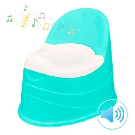 Горшок детский музыкальный 390*310*305мм пластик зеленый (4)