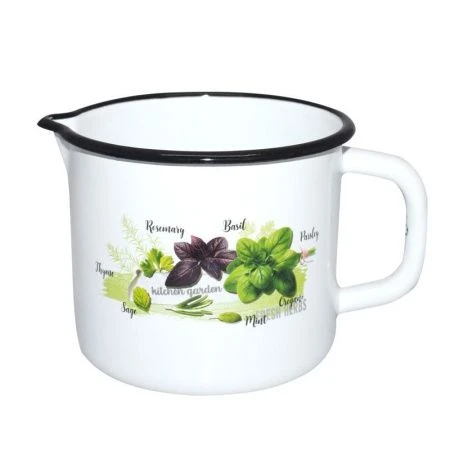 Кружка 1,4л эмаль БАЗИЛИК белая со сливом 01-0108/4 (12)