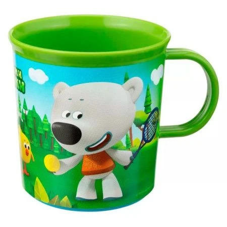 Кружка детская 200мл пластик МИ-МИ-МИШКИ зеленая с нескользящим дном (15)