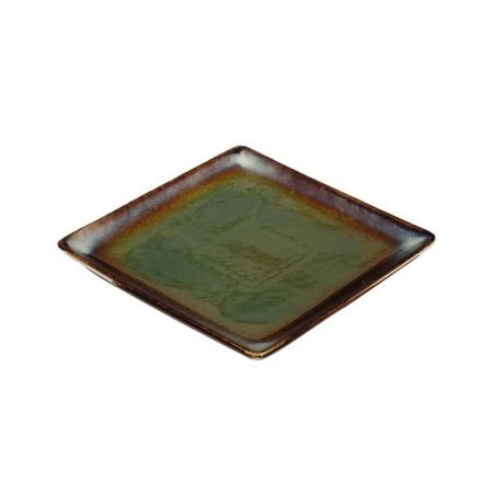 Тарелка мелкая 21,2*21,2см фарфор VERDE сине-зеленый десертная квадрат [HL497010] (6)