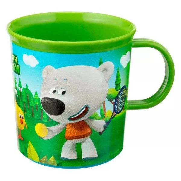 Кружка детская 200мл пластик МИ-МИ-МИШКИ зеленая с нескользящим дном (15)