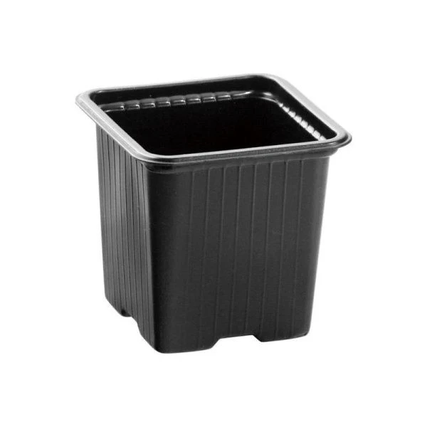 Горшок для рассады 0,28л квадратный черный MZ 7х7х8 ЕХ (d7х7 h8см) (2688)