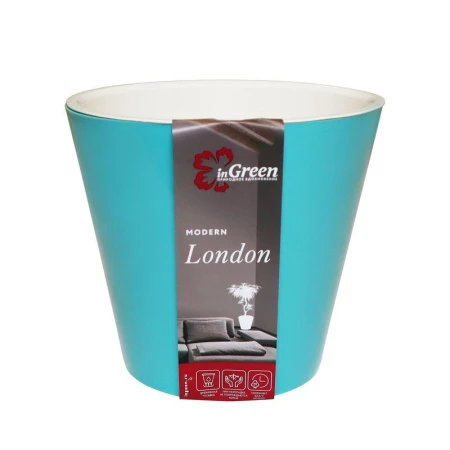 яяяГоршок для цветов пластик London 3,3л 190мм голубой жасмин (9) ВЫВОД