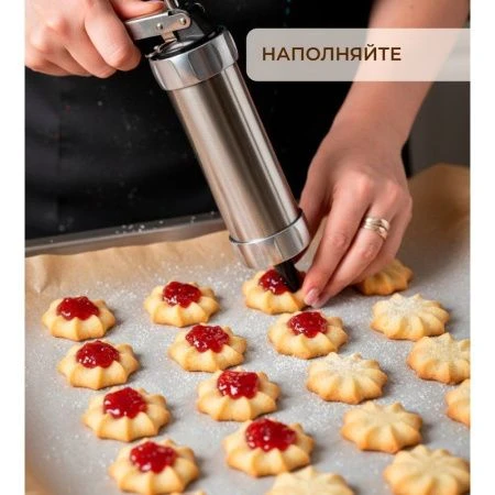 Шприц кондитерский 24 насадки 21*15,5*5,5см нерж.сталь (24)