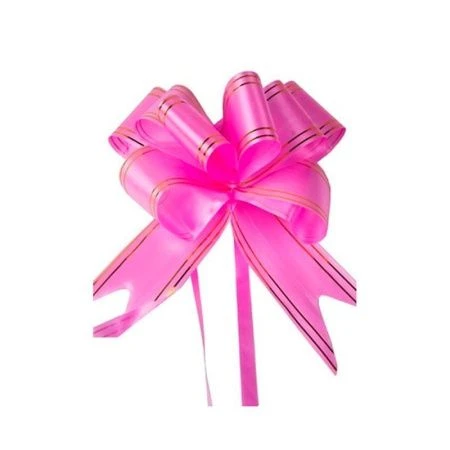 Бант-бабочка 5см розовый с золотой полосой (100)