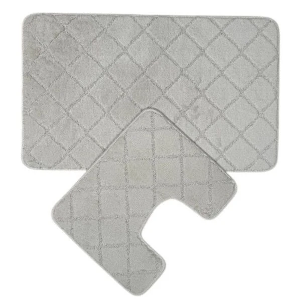 Набор ковриков в ванную 2пр 50*80/40*50 полипропилен MAXIMUS PLAID PEARL WHITE 2581