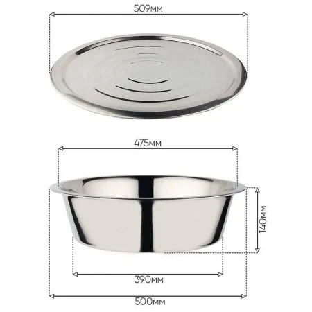 Таз 20л d50см нерж.сталь с крышкой вывод (6)  0186