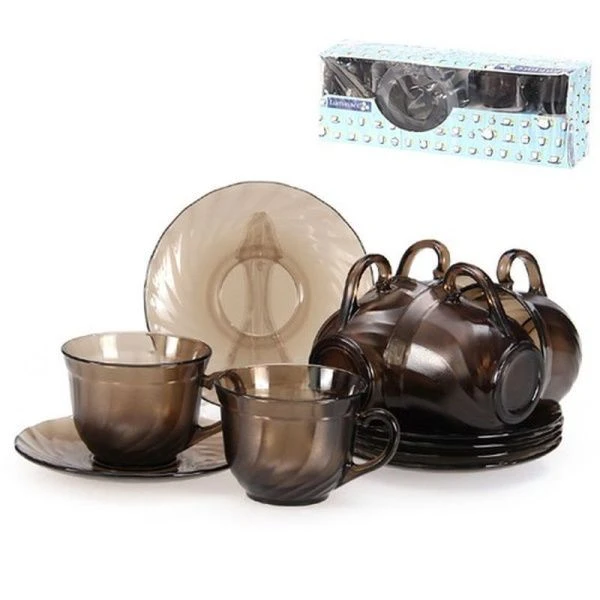 Чайный набор 12пр стекло ОКЕАН ЭКЛИПС на 6 персон 220мл Н9147 (4)