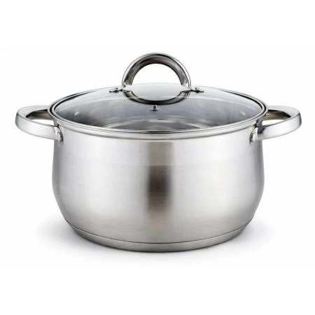 Кастрюля 6,1л нерж.сталь стекл.крышки индукция