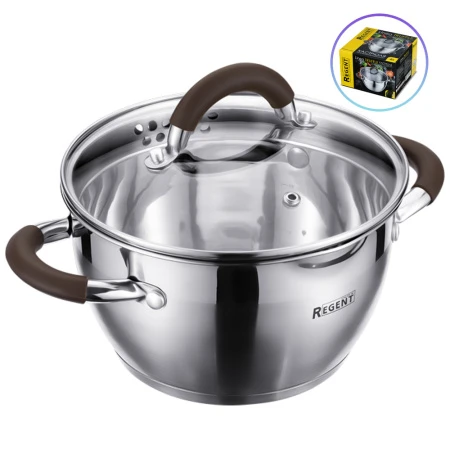 Кастрюля 5л нерж.сталь Linea Truffle со стекл.крышкой 24*13,5см (6)