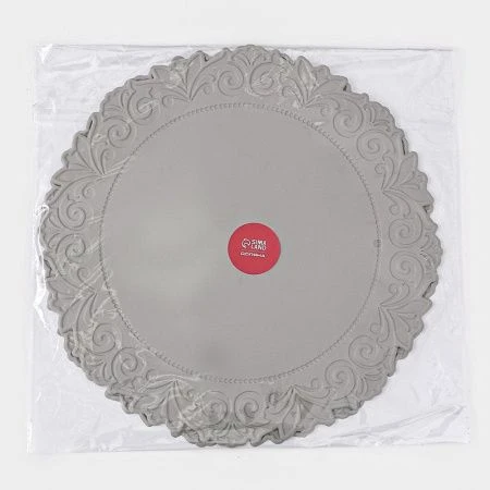 Салфетки сервировочные набор 2шт 38см ПВХ Экокожа серый (25)