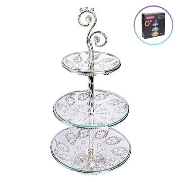 Этажерка сервировочная 3 яруса 29/25/18см h57см стекло MB30831 (6)