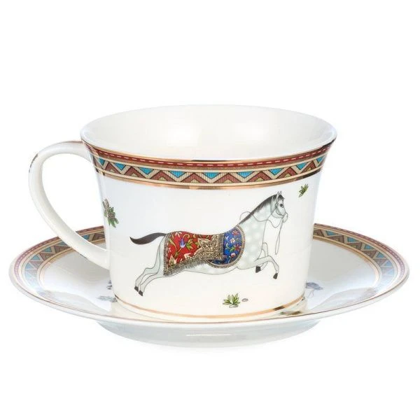 Чайный набор 8пр фарфор ЛОШАДЬ на 4 персоны 250мл (8)
