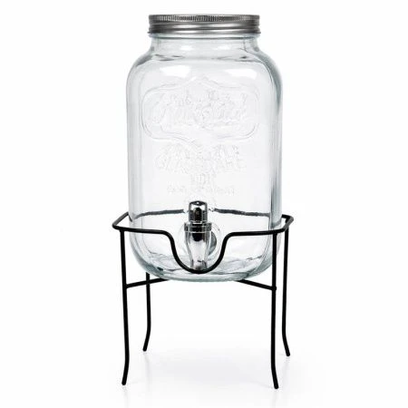 Банка для лимонада 4л стекло на мет.подставке 1999-4000 (8)