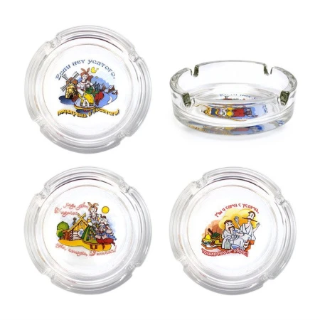 Пепельница 10,5*3,5см стекло ЮМОР (24)