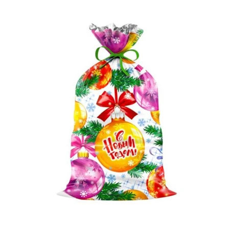 Пакет новогодний металлизированный ПП 20*35см 25мкм Карнавал (100/2000)