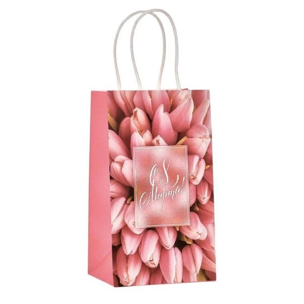 Пакет крафт 12*21*9см С 8 марта