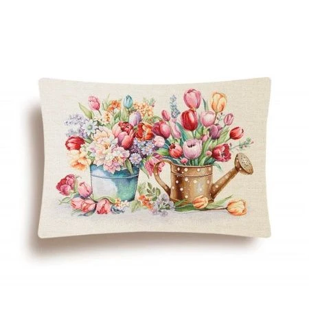 Наволочка декоративная 50*70см гобелен ТЮЛЬПАНЫ