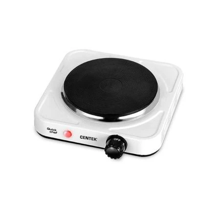 Плитка электрическая металл Centek CT-1506 белая 1000Вт 1 конфорка ЧУГУН 155мм индикатор работы (12)