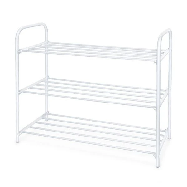 Полка для обуви 3 секции 590*330*800мм металл КОМФОРТ узкая белая матовая ЭТК3 (1)