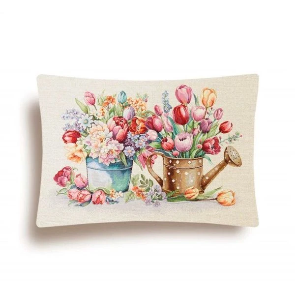 Наволочка декоративная 50*70см гобелен ТЮЛЬПАНЫ