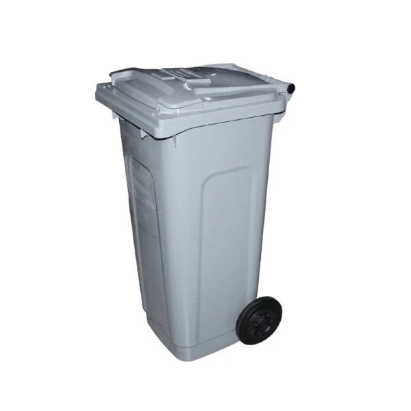 Бак для мусора 120л 48*55*100см пластик Profi серый на колесах (1)