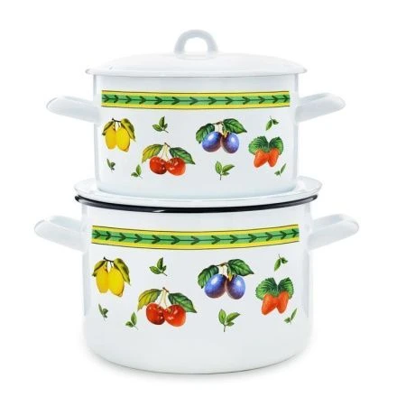 Набор кастрюль 2пр 2,9/4,3л эмаль ФРУКТОВОЕ АССОРТИ цилиндрический (1)