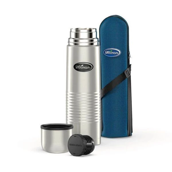 Термос 1,2л (32-40ч) нерж.сталь с чехлом NB-1200B