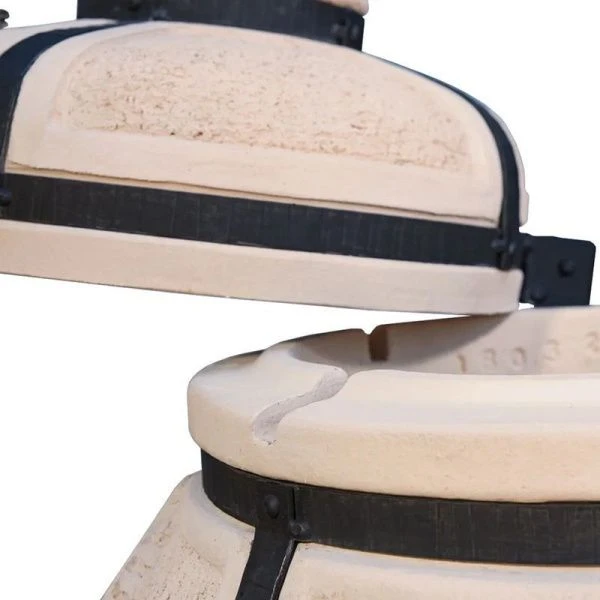 Тандыр 82л глина Поручик с поворотной крышкой, термометром, с подставкой (1)