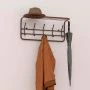 Вешалка настенная с полкой 60*22*26,5см металл коричневая (1)