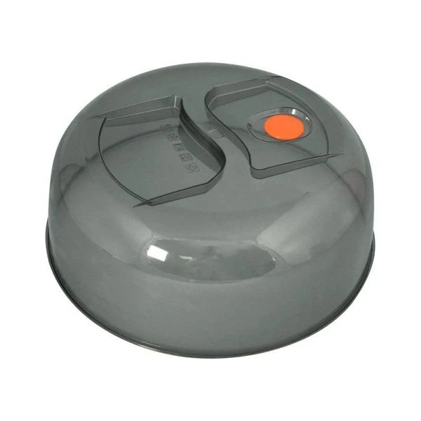 Крышка для СВЧ 26см пластик с клапаном дымчатый (20)