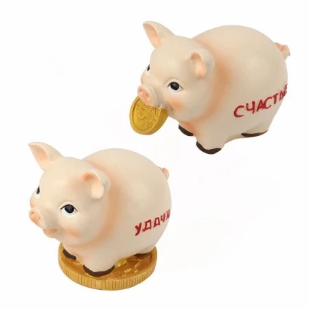 Фигурка Свинья полистоун 8*10*7см 3 вида 6788/JC-9893 (144)
