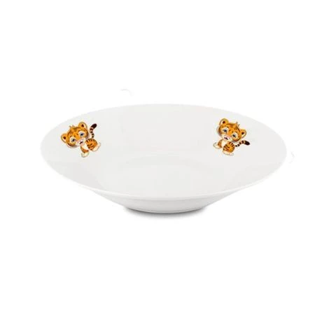 Тарелка детская глубокая 500мл 20см фарфор ТИГРЁНОК круглая суповая (12/72)
