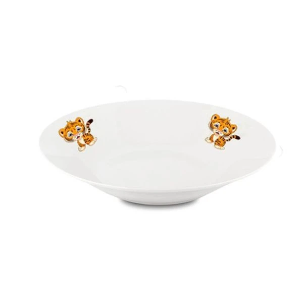 Тарелка детская глубокая 500мл 20см фарфор ТИГРЁНОК круглая суповая (12/72)