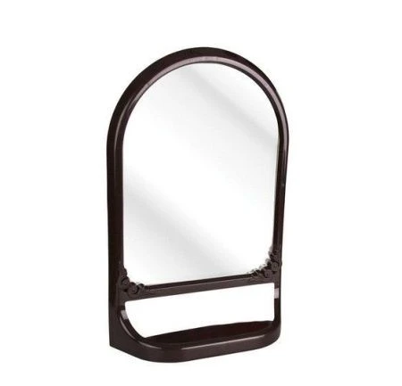 Зеркало настенное для ванной комнаты с полкой 130*385*595мм пластик тёмно-коричневое (5/4) Зеркало настенное для ванной комнаты с полкой 130*385*595мм пластик тёмно-коричневое (5/4)