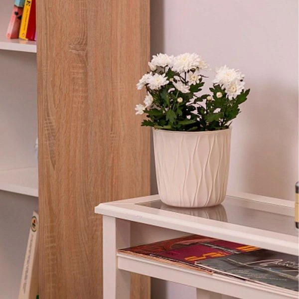 Горшок для цветов пластик Desert 3,6л d182 h177мм молочный (18)