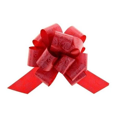 Бант-шар 3см с принтом Розы красный БЛ-6522