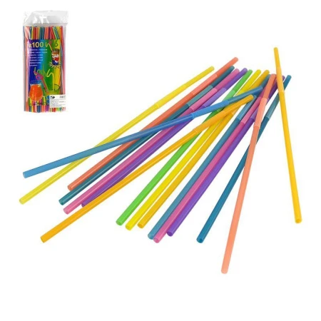 Трубочки для коктейля пластик 6*260мм 100шт/уп. (100)