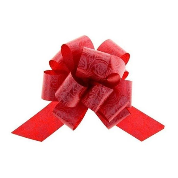 Бант-шар 3см с принтом Розы красный БЛ-6522