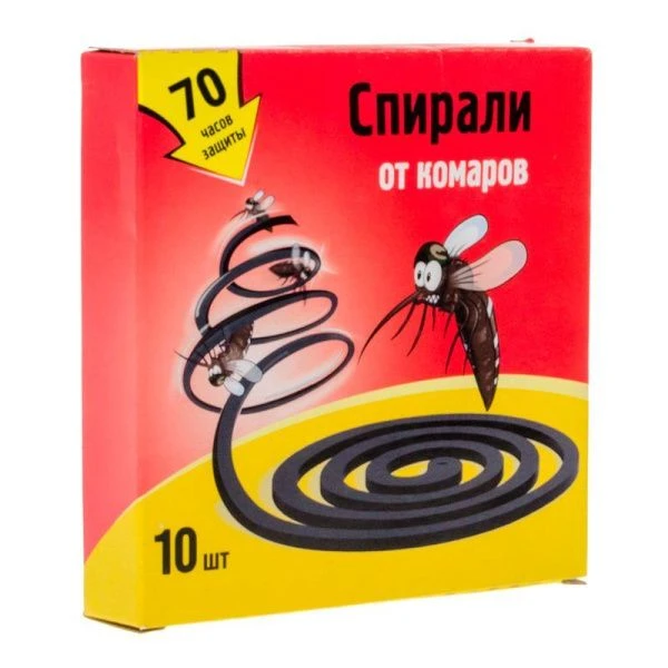 Спирали от комаров малодымные 10шт. черные (60)