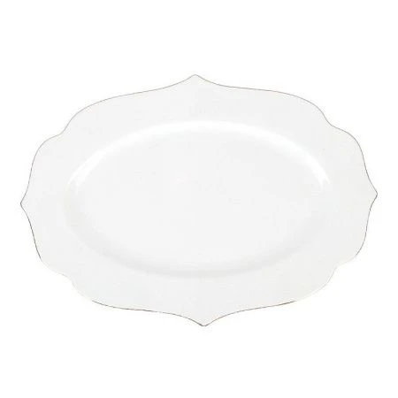 Блюдо 35*25,7*2,5см фарфор Belle отводка золотом овальное (12)