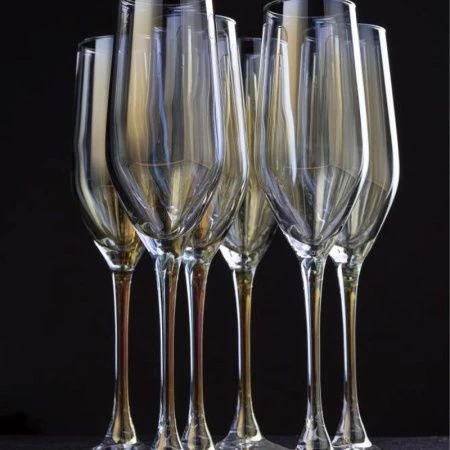 Бокалы для шампанского набор 6шт 160мл стекло ЗОЛОТИСТЫЙ ХАМЕЛЕОН (4)