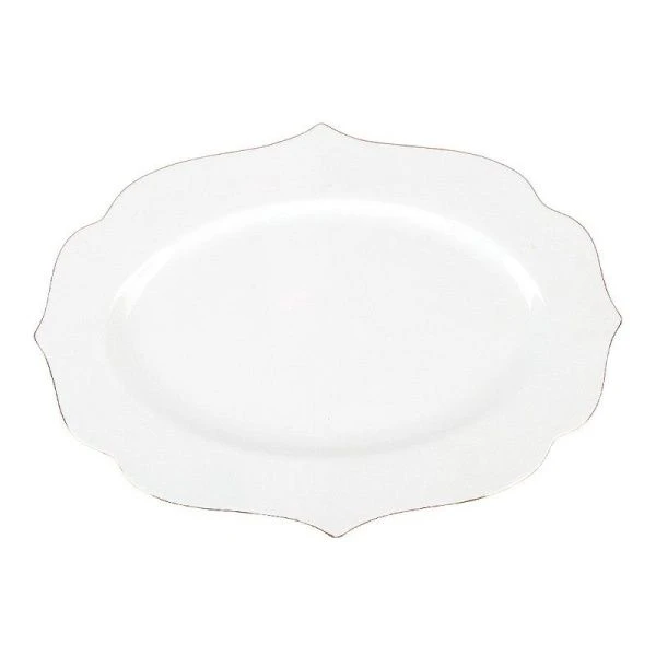 Блюдо 35*25,7*2,5см фарфор Belle отводка золотом овальное (12)