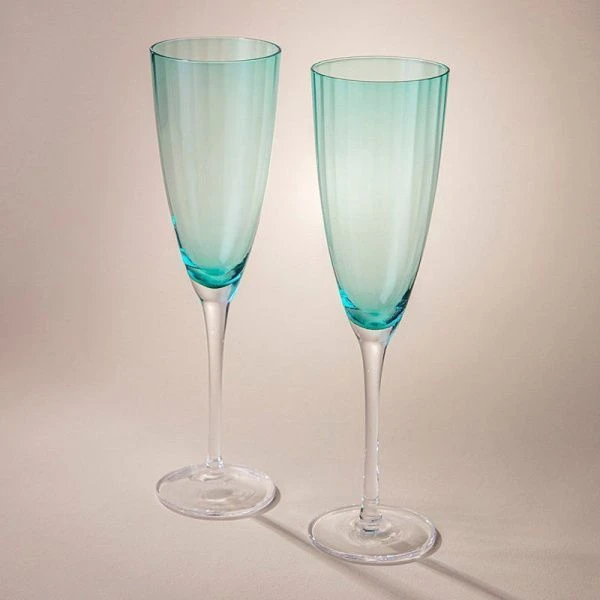 Бокалы для шампанского набор 2шт 290мл стекло Mirage изумрудный (6)