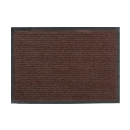 Коврик придверный 80*120см полиэстер/ПВХ ребристый влаговпитывающий коричневый (5)