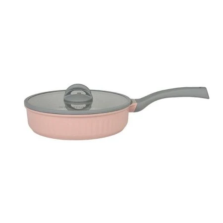 Сковорода 26cм аллюминий АП STELLA Cappuccino с несъемной ручкой стекл.крышкой (3)