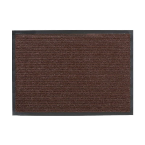 Коврик придверный 80*120см полиэстер/ПВХ ребристый влаговпитывающий коричневый (5)