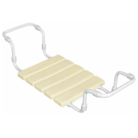 Сиденье для ванны 37*30см металл/пластик кремовое (6)