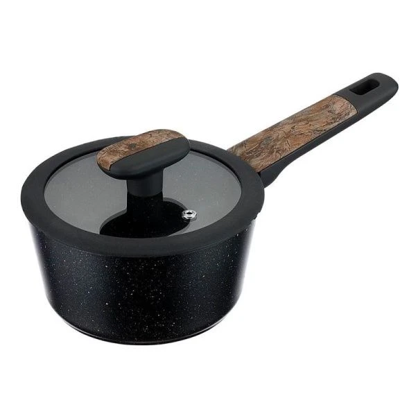 Ковш 1,3л алюминий АП Albero со стекл.крышкой 16см h8,5см индукция (6)