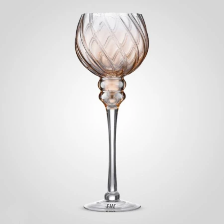 Подсвечник-бокал стекло 35см Розовое Шампанское 26B (12)